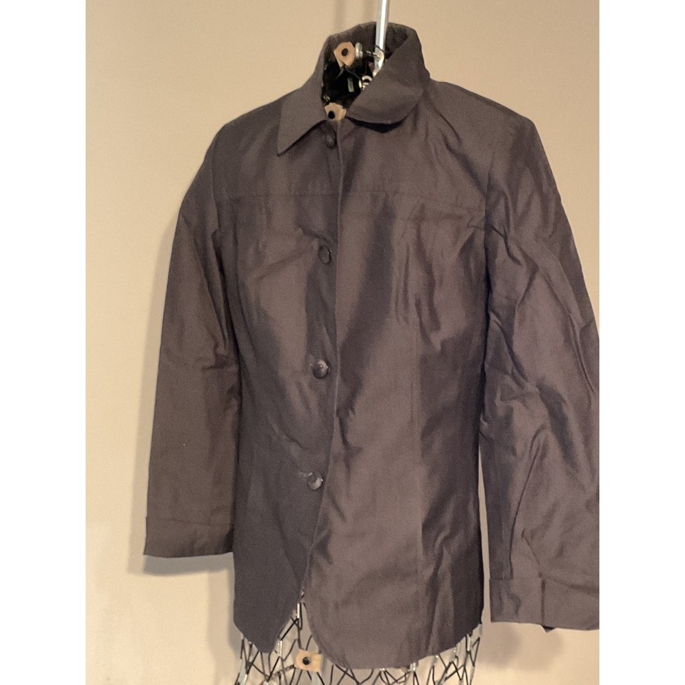 Talbots Petites Gray Cotton Button Front Jacket Size 8P Made‎ in Japan Charcoal